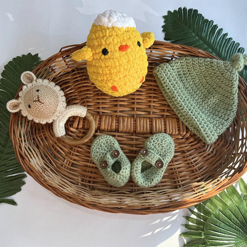 Cuddle Crew - Chickpea, Shoe, Beanie, Rattle