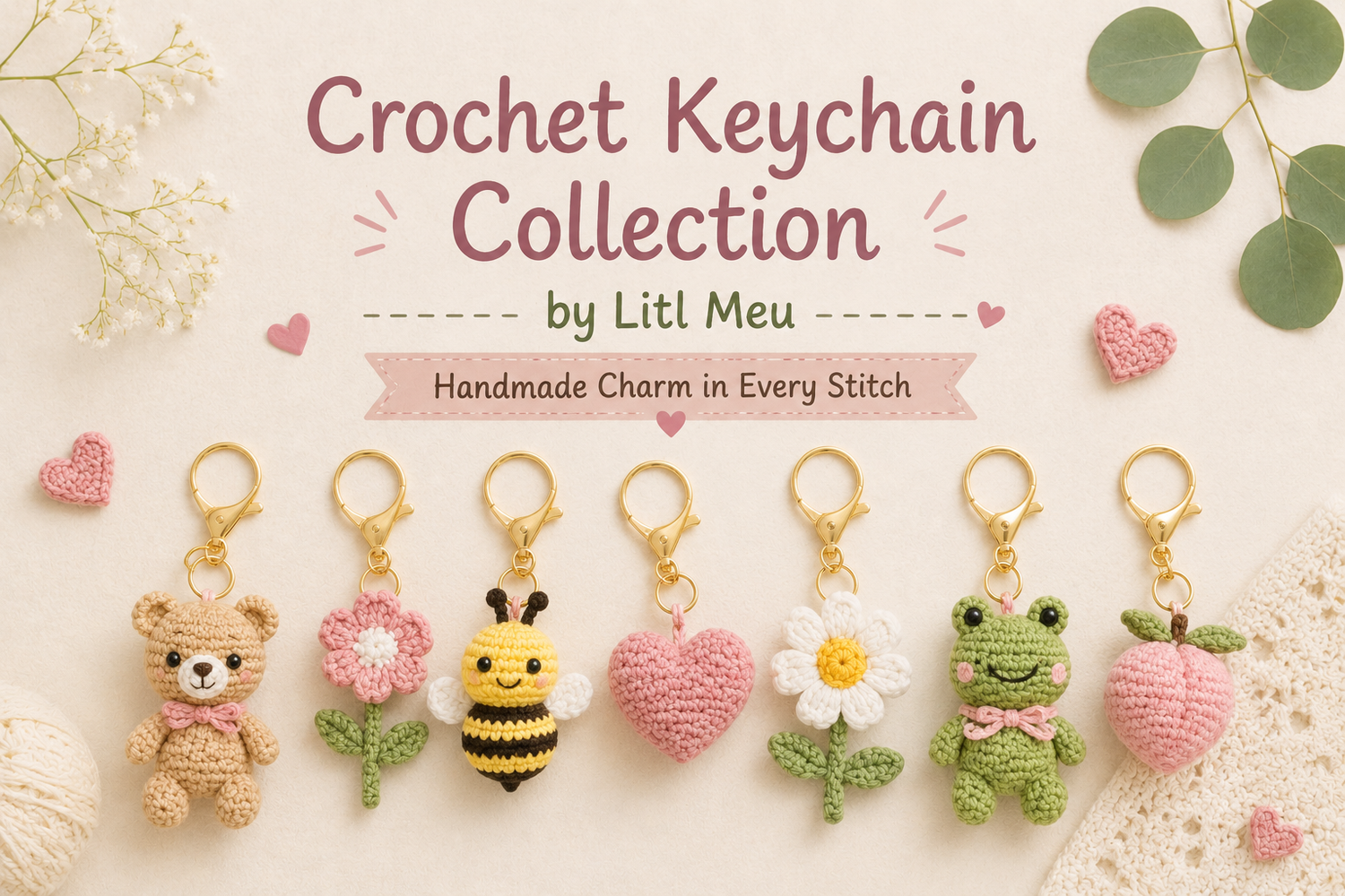 Crochet Keychain Collection by Little Meu – Handmade Charm in Every Stitch
