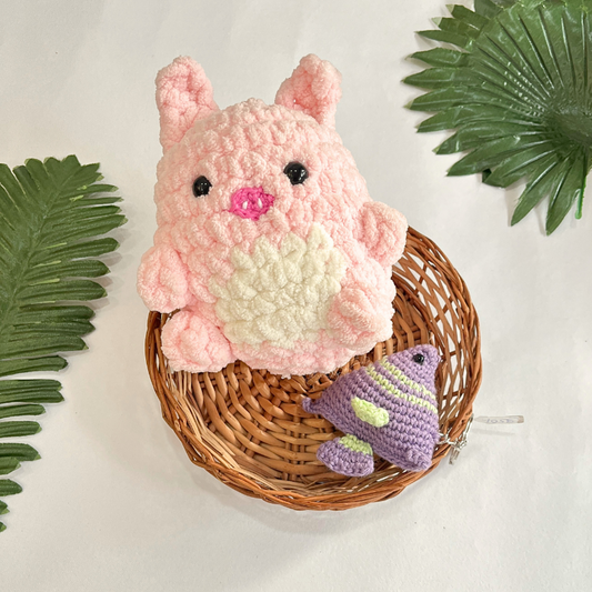 Guinea Pig & Fish Keychain